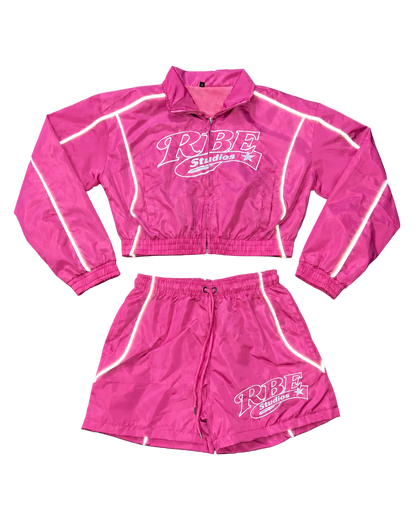 "RBE STUDIOS" CROPPED WINDBREAKER SET