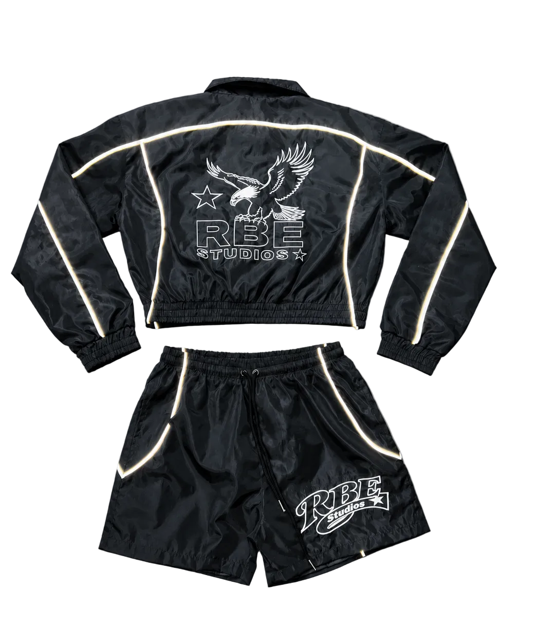 "RBE STUDIOS" CROPPED WINDBREAKER SET
