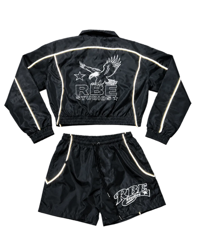 "RBE STUDIOS" CROPPED WINDBREAKER SET