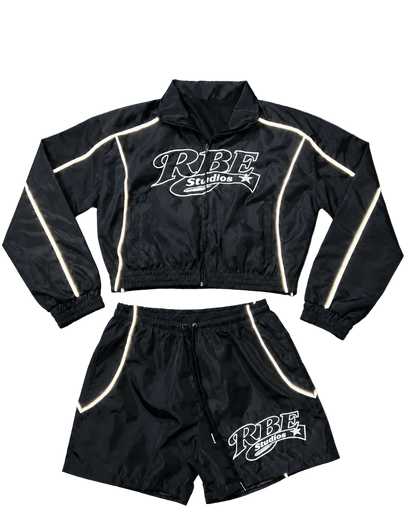 "RBE STUDIOS" CROPPED WINDBREAKER SET