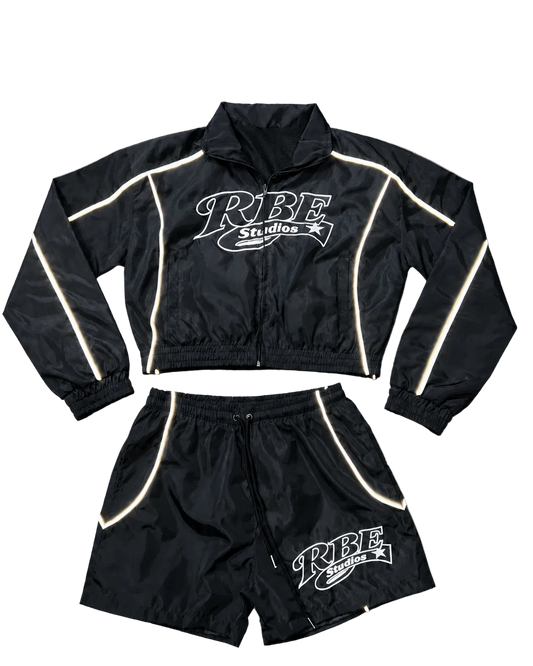 "RBE STUDIOS" CROPPED WINDBREAKER SET