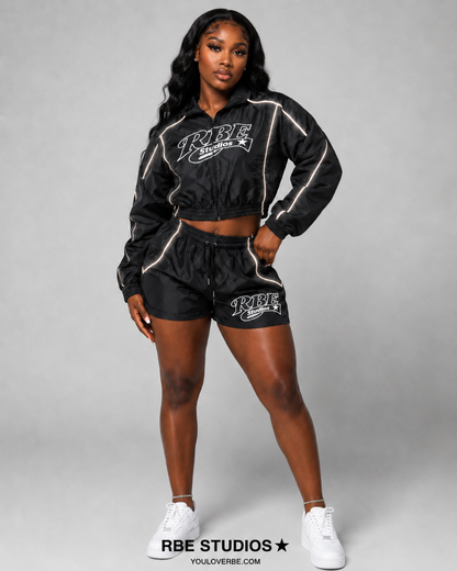 "RBE STUDIOS" CROPPED WINDBREAKER SET
